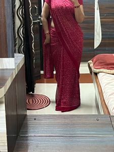 Elegant Red Floral Saree