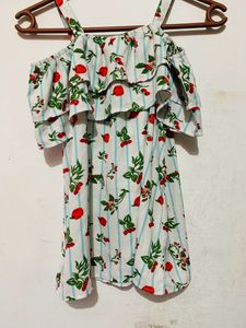 Cute Floral Off-Shoulder Top