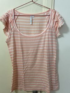 Striped Ruffle Sleeve Top