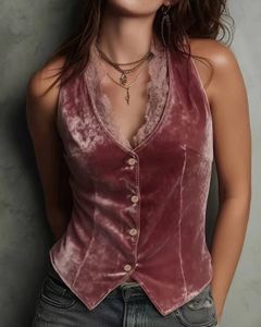 NEWME Lace Buttoned Halter Neck Top