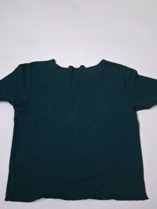 Dark Green Waffle Knit Top