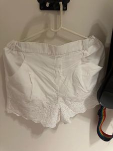 White Eyelet Summer Shorts