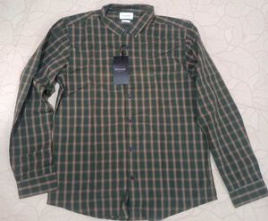 Crocodile Green Checkered Slim Fit Shirt