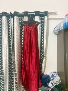 Sparkling Red Ethnic Gown