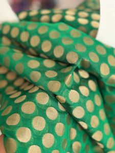 Vibrant Green Polka Dot blouse piece