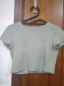 Casual Green Crop Top