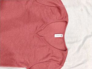 Coral V-Neck crop T-Shirt
