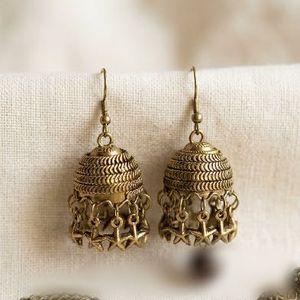 Antique Gold Jhumka Earrings