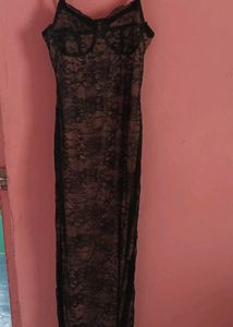 Elegant Black Lace Maxi Dress