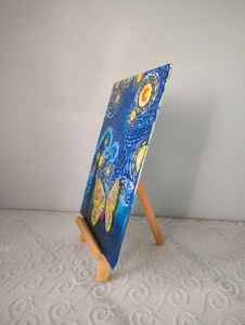 Starry Night Painting With Canvas Stand