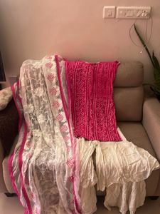 Pink Bandhani Kurta Set with Dupatta