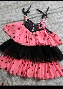 Black And Hot  Pink Phrill  Crop Top