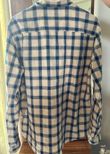Men's Beige &amp; Blue Checked Shirt