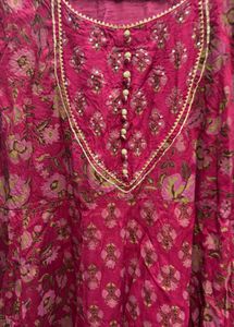Beautiful Pink Floral Kurta Set with dupatta