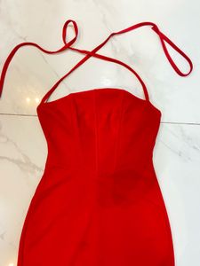 Stunning Red Halter Neck Dress