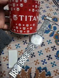Titan Blue Dial Stainless Steel Watch