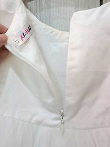 Elegant White Embroidered Frock