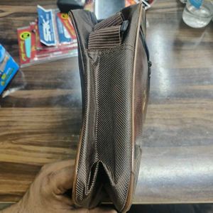Brown Textured Tote Bag