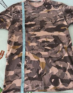 Camouflage Print Crew Neck T-Shirt