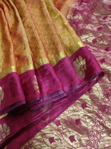 Elegant Silk Saree with Gold Zari