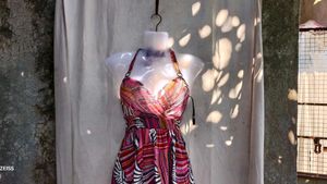 251110. Vibrant Halter Neck Mini Dress