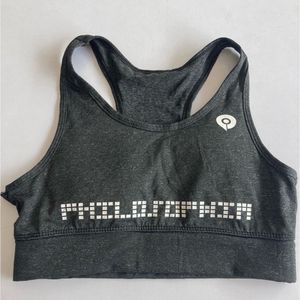 Dark Grey Sports Bra with Logo