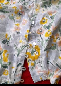 Floral Tie-Front Blouse