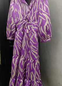 Purple Zebra Print Maxi Dress