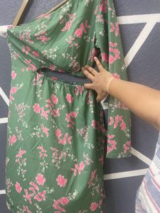 Tummy CutOut OneSide OffShoulderDress-35 To39 Bust