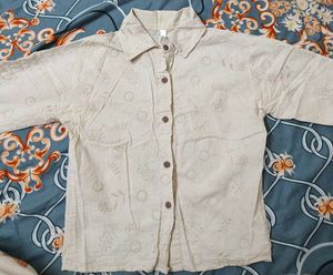 Lightweight Embroidered Button-Up Shirt