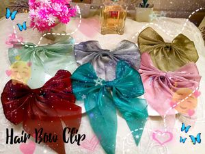 Sparkly Bow Hair Clips - Set of 6