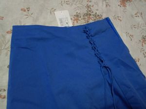 Chic Blue Cotton A-line Skirt | Brand New | Half P