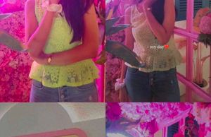 Neon Green Lace Tank Top