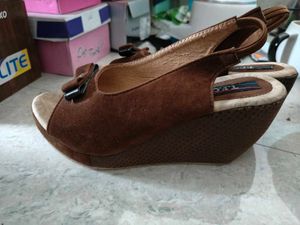 Brown Suede Slingback Sandals