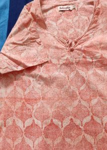 Peach Printed Kurti