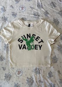 Cream Sunset Valley Graphic T-Shirt
