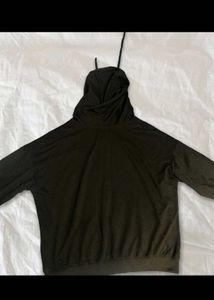 Black Oversized Rose Embroidered Hoodie