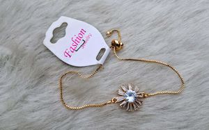 Rose Gold American Diamond Bracelet Free Size