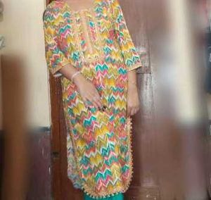 Vibrant Geometric Print Kurta
