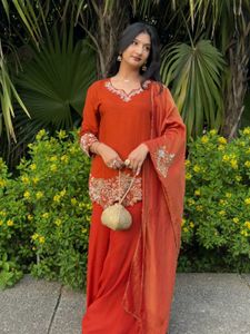 Elegant Orange Kurta Set with Dupatta