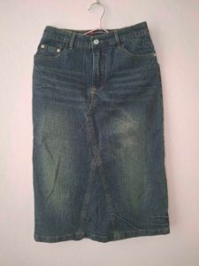 Y2k Denim Midi Skirt