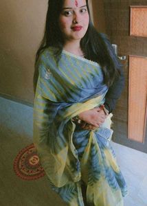 Beautiful Blue &amp; Yellow Saree