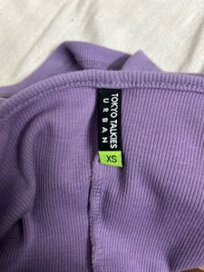 Lavender Ribbed Crop Tank Top