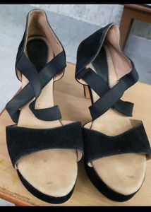 Pai of Sparkling Heeled Sandal and Black strappy H