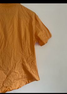 Orange Short Sleeve Button-Up Shirt