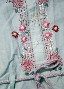 Embroidered Teal Kurta