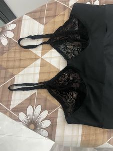 Elegant Black Lace Trim Camisole