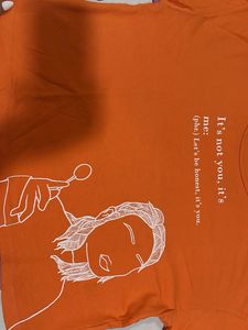 Orange Graphic Print T-Shirt