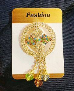 Sparkling Brooch with Tassel Detail