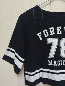 Black "Forever 78 Magical" Crop Top